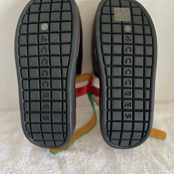 New 4ccccees Free People Eclipse Lay Tri Color Chunky Sandal Sz 37 6.5 Host Pick - Picture 7 of 8